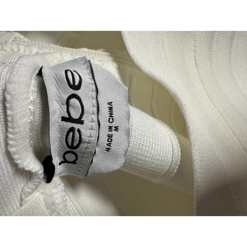NWT Bebe Bandage Square neck White Mini Dress Size M - Picture 4 of 9